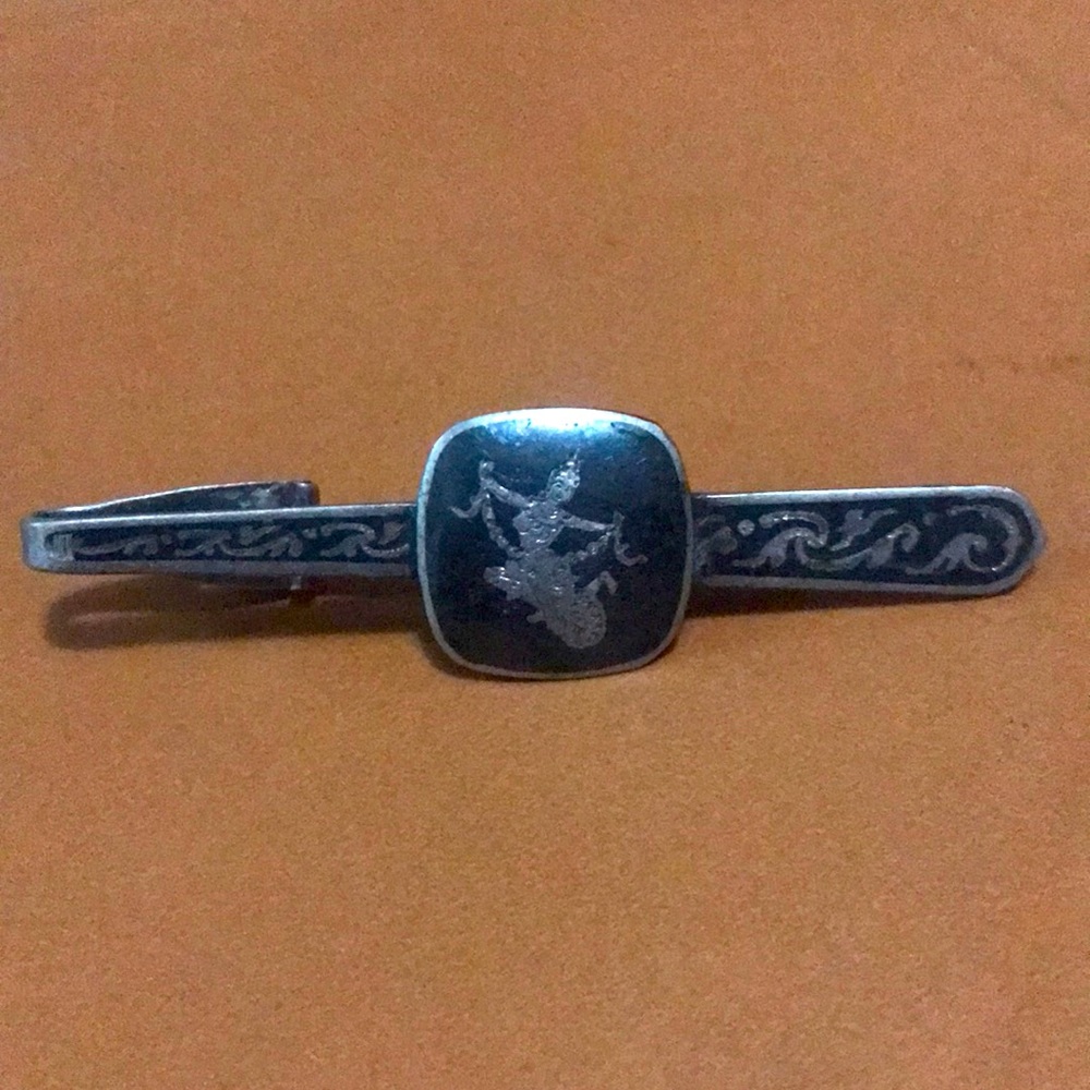 Vtg Siam Sterling Silver Tie Clip